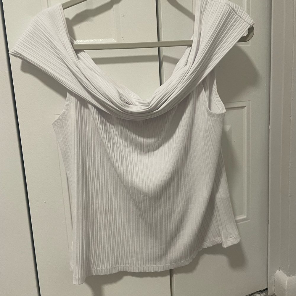 Madewell White off the shoulder Tank Top